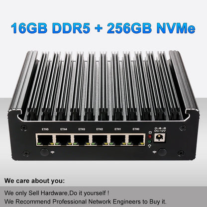 Intel Pentium Gold 8505 Soft Router 6 Lans I226-V 2.5G Fanless Mini PC COM HD DP USB Type-C DDR5 SATA PfSense Firewall Appliance