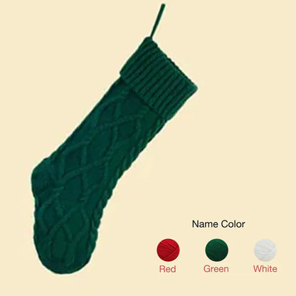 A vintage personalized Christmas stocking with embroidered name and customizable letters, perfect as a family Christmas gift