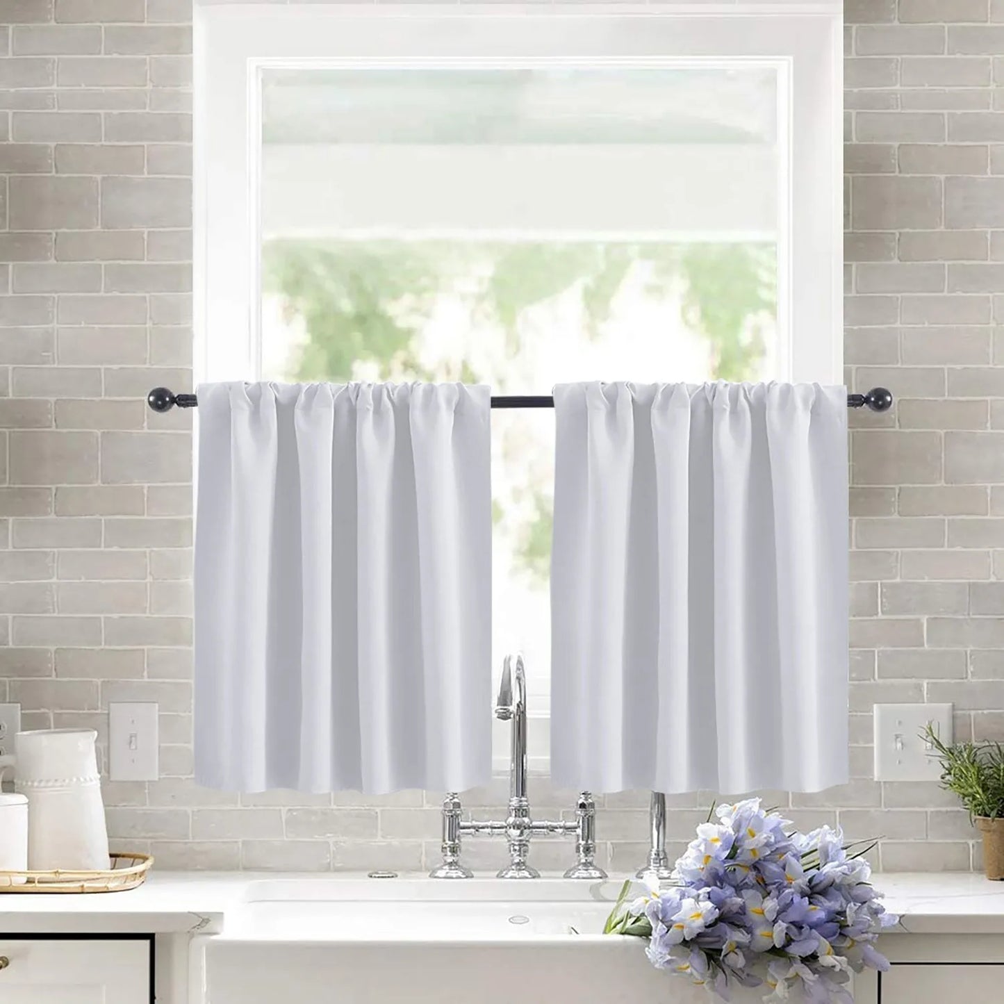 Modern Simple New Solid Color High-precision Short Curtain Finished Blackout Curtain Kitchen Partition Curtain Coffee Curtain.