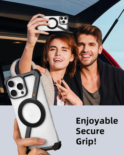Eary Aluminum Alloy Z-Shape Phone Case for iPhone 16 Pro Max Metal Frameless Magnetic Bumper Minimalist Slim Protective Cover
