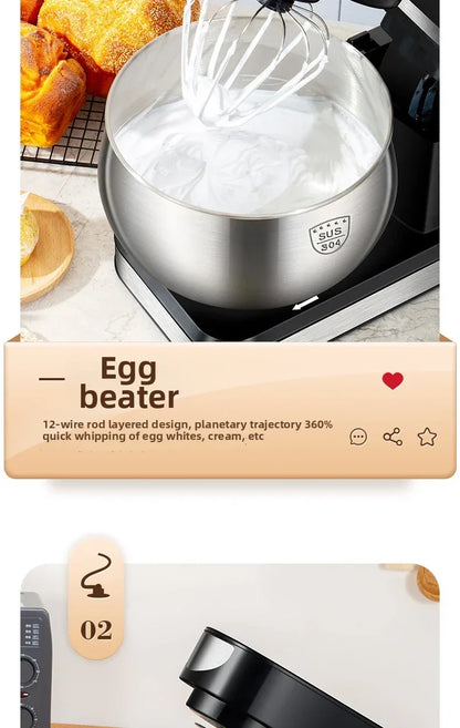 5L Stand Mixer – 3-in-1 Multifunctional Kitchen Machine with Dough Hook, Beater & Whisk,1000W Powerful Motor for Baking/Cooking
