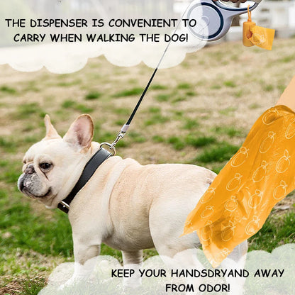 Photodegradable orange dog poop bags with orange fragrance and thickened pet feces garbage bag with dispenser