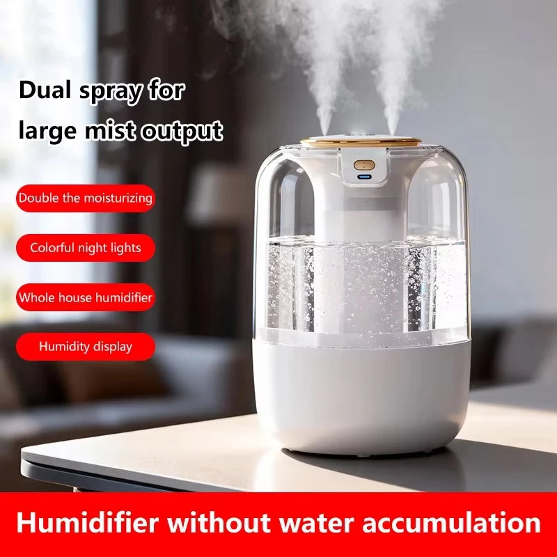 Humidifier USB Double Spray Quiet 2L Large Capacity Humidifier Home Dormitory Office Bedroom Desktop with Night Light