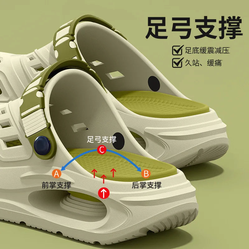 Cave Shoes for Men's Summer New Style, Non Slip and Non Tiring, Foot Arch Support, Outdoor Cool Slippers for Men Mens Shoes