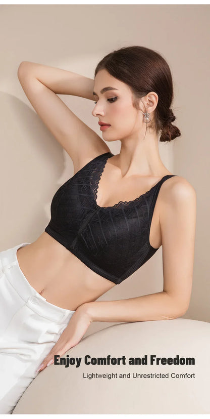 LERVANLA 2566 Strong Breathability Mastectomy Bra Women with Pocket Breast Form Pads Included Adjustable Cotton Comfort  Large