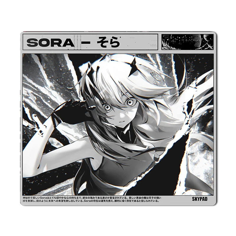 Skypad SORA YUME Glass Gaming Mouse Pad 260x210mm Smooth Frosted Surface Customize Mat FPS Office Esports Game Glass Mouse Pads
