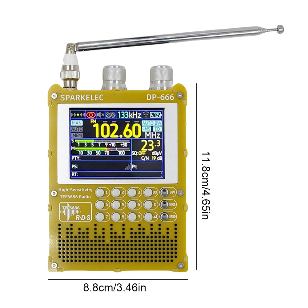 DP-666 TEF6686 Radio High Sensitivity Full Band FM AM Short Wave Radio with LCD Display High Sensitivity DSP Receiver Radio