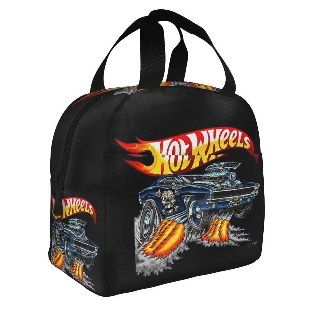 Custom Hot Wheels For Fans Thermal Insulated Lunch Bag Cartoon Sport Car Portable Lunch Container Travel Multifunction Food Box