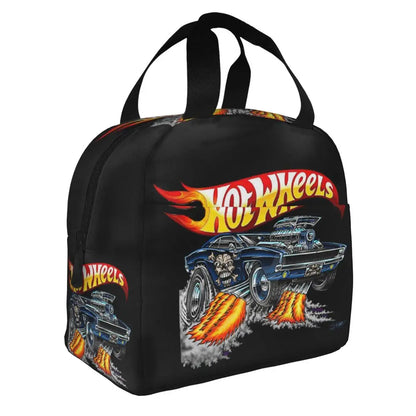 Custom Hot Wheels For Fans Thermal Insulated Lunch Bag Cartoon Sport Car Portable Lunch Container Travel Multifunction Food Box