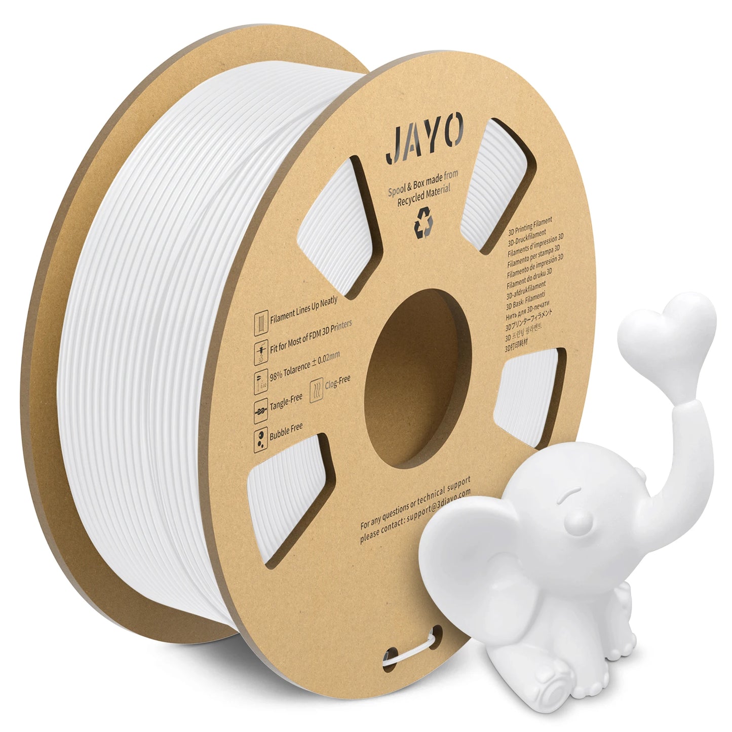 JAYO PETG/PLA+/SILKPLA/PLAMeta/PLAMatte/ABS/ PLA Filament 1.75mm 1.1/0.65KG 3D Printer Filament For FDM 100% No Bubble Mix Color