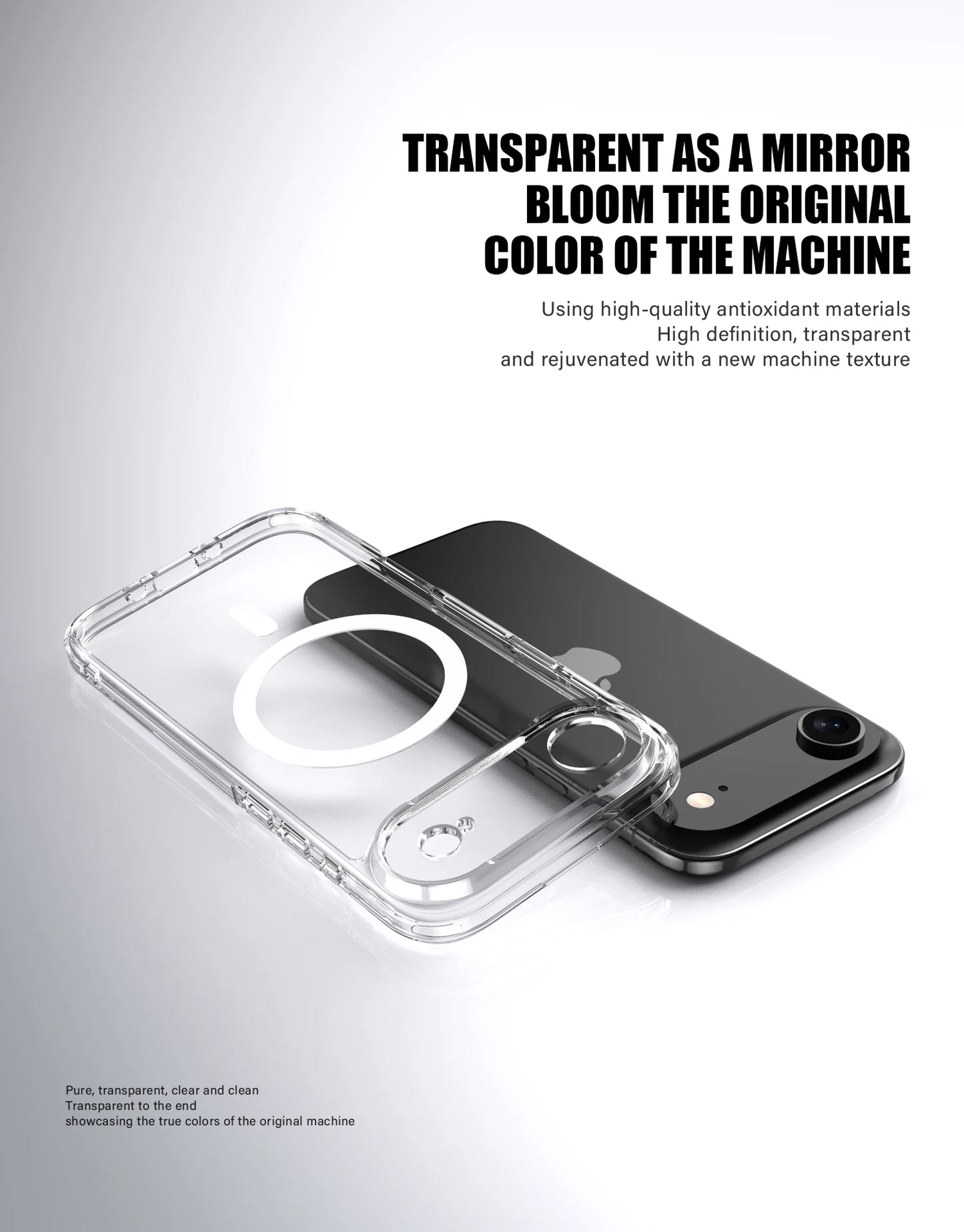 KEYSION Shockproof Transparent Case for MagSafe for iPhone 17 Air HD Clear TPU+PC Magnetic Wireless Charging Phone Back Cover