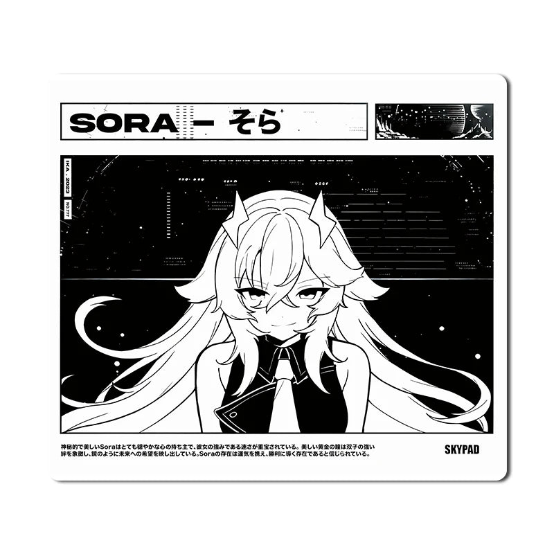 Skypad SORA YUME Glass Gaming Mouse Pad 260x210mm Smooth Frosted Surface Customize Mat FPS Office Esports Game Glass Mouse Pads