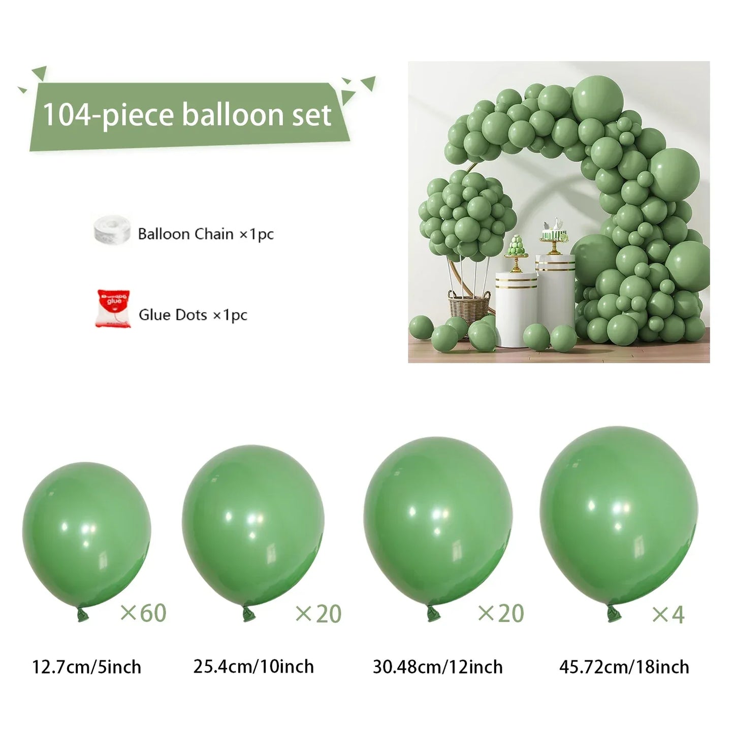 104 Pieces Ruby Red Balloon Red Garland Arch Set with Different Sizes, Suitable for Birthday, Wedding, Valentine's Day