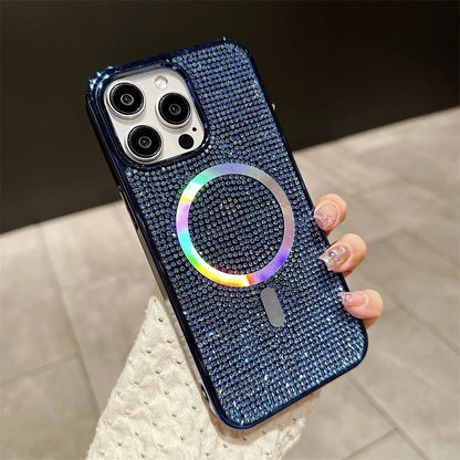 Luxury Diamond For Magsafe Case for iPhone 15 16 17 Pro Max Plus Bling Shinny Magnetic Cover for iPhone 11 12 13 14 Pro Max