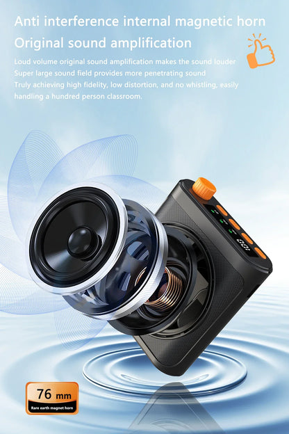 Mini Wireless Megaphone Speaker With Lavalier microphone Portable Voice Amplifier for Teachers, Elderly, Tour Guides, Coaches,
