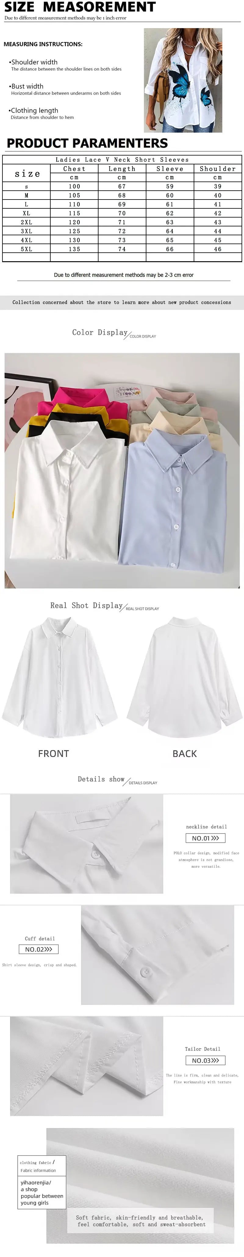 Autumn Women's Shirt Fashion Long Sleeve T-shirt Figure Print Loose Button Fashion Top Women's Polo Neck Long Sleeve T-shirt