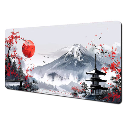 Red and Black Art Landscapes Large Mouse Pad Anti-Slip Durable Desk Mat Offices Accessories Keyboard Mouse Mat Tapis De Bureau