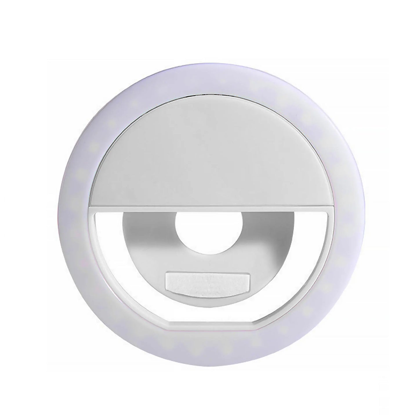 Universal Clip-On LED Selfie Ring Light, Rechargeable and Portable with 3 Adjustable Brightness Levels for All Phones