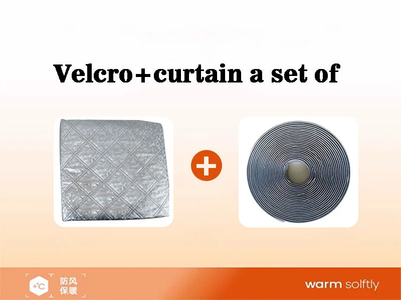Window windproof, warm curtain, cold proof double-layer thick blackout curtain, soundproof cotton window, gray zipper style