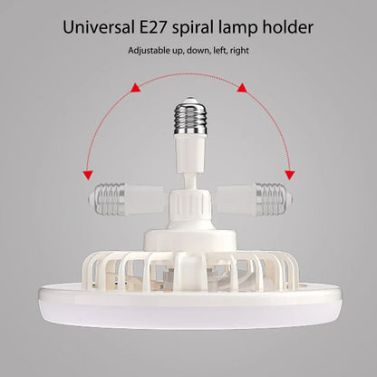 Aromatherapy Fan Lamp Universal E27 Light Holder LED Fan Lamps with Remote Control Mute Timing 3-gear Wind for Bedroom Dormitory