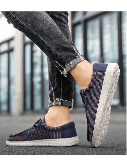Men 2025 New Leisure Sneakers Spring Summer Breathable Lightweight Outdoor Canvas Shoes Large Size Men's Shoes Walking Loafers