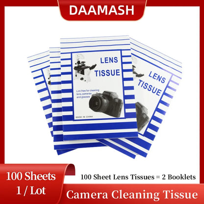 100 Sheets Soft Camera Lens Optics Tissue Cleaning Clean Paper Wipes Booklet