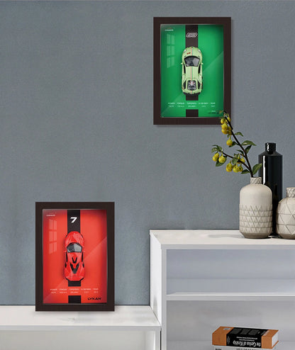 1:32 3D Photo Frame Wall Hanging Paintings Alloy Metal Diecast Model Car Home Trend Toy Decorations Display Valentine's Day Gift