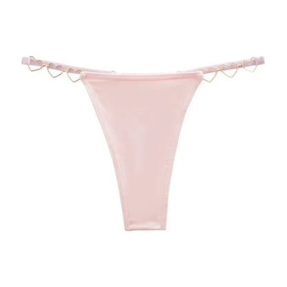 1pcs Women Sexy Thongs Low Rise Lady G-string Heart Decoration Erotic Intimate Lingerie T-Back New Fashion Cotton Crotch Panties