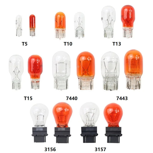 10pcs T5 T10 T13 T15 T20 7440 7443 Car Halogen Lamp Instrument Lights Dashboard Bulb Auto Interior Light Car Styling White Amber by PDG ibma