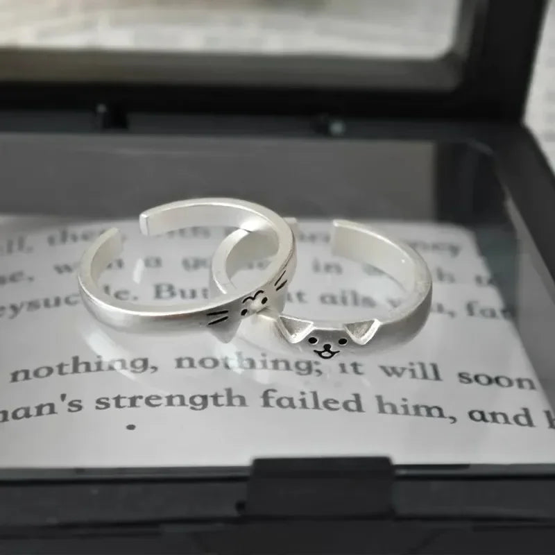 2025 Valentine's Day Rings Cat Dog Animal Adjustable Ring Jewelry Delicate and Stylish Couple Rings for Women Adornment Gifts