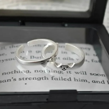 2025 Valentine's Day Rings Cat Dog Animal Adjustable Ring Jewelry Delicate and Stylish Couple Rings for Women Adornment Gifts