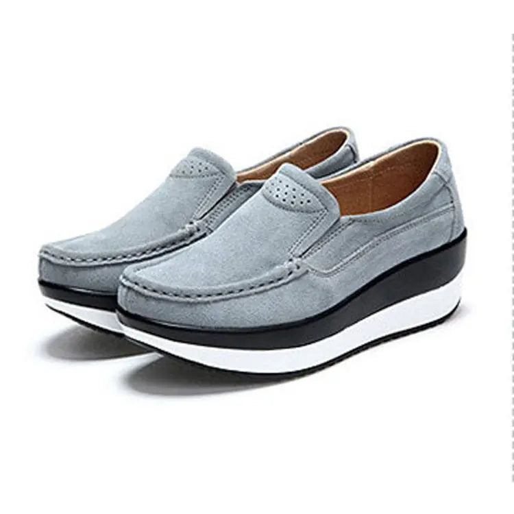 Creepers Platform Shoes Women Flats Women Loafers Spring Autumn Casual Suede Leather Shoes Ladies Moccasins Slip On Plus Size 42