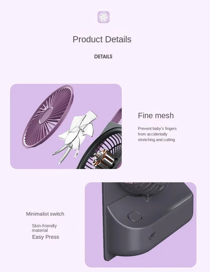 Ultra-thin Desktop Fan Digital Display USB Charging Strong Wind Portable Silent Card Style Fan Dormitory Office Summer Small Fan
