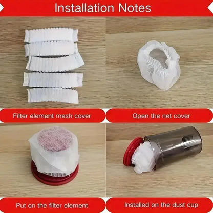 100 Pieces Cheap Disposable Vacuum Cleaner Filter Protective Cover Washable Non-woven Fabric For Hand Held Vacuum Cleaner