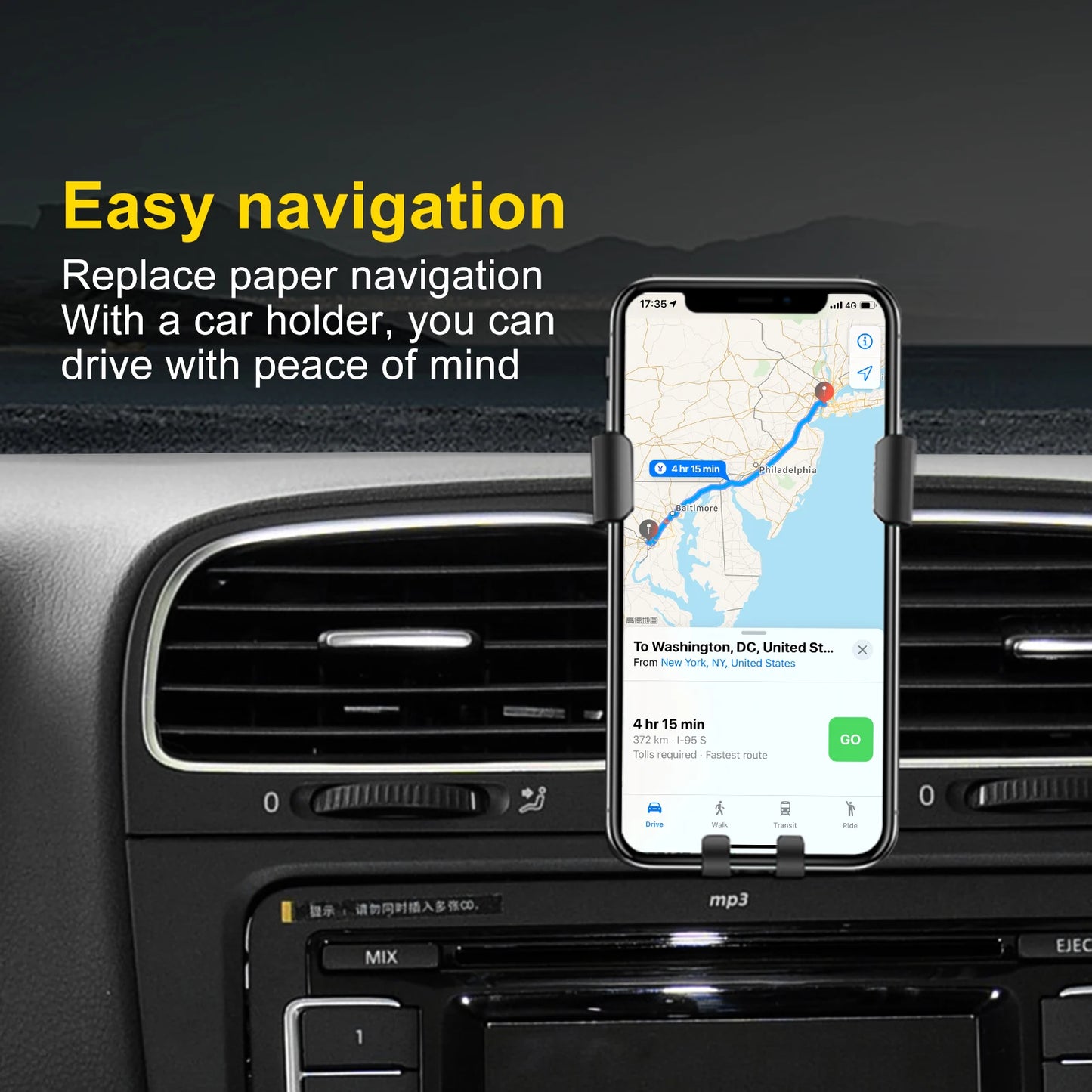 Gravity Car Phone Holder For Volkswagen VW Golf 6 MK6 2009 2010 2011 2012 2013Car Phone Holder Special Fixed Bracket Accessories
