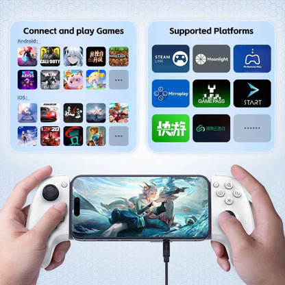 Gamwing AB01 AB02 AoBing Max Max+ Mobile Phone Game Controller Game pad Joystick Type-C Wired & BT Compatible with Android, iOS