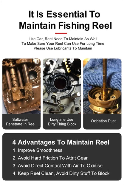 SEASIR Protective Grease (20ml) + Lubricant Oil For Fishing Reel Bearing Maintenance Oil Fishing Tool (20ml X 2 Pcs)