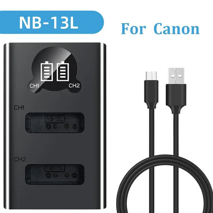 Dual Camera Battery Charger for Sony NP-FW50 FZ100 BX1 Canon LP-E6 E8 E17 NB-13L fuji NP-W235 W126 Nikon EN-El15 EL25 Panasonic