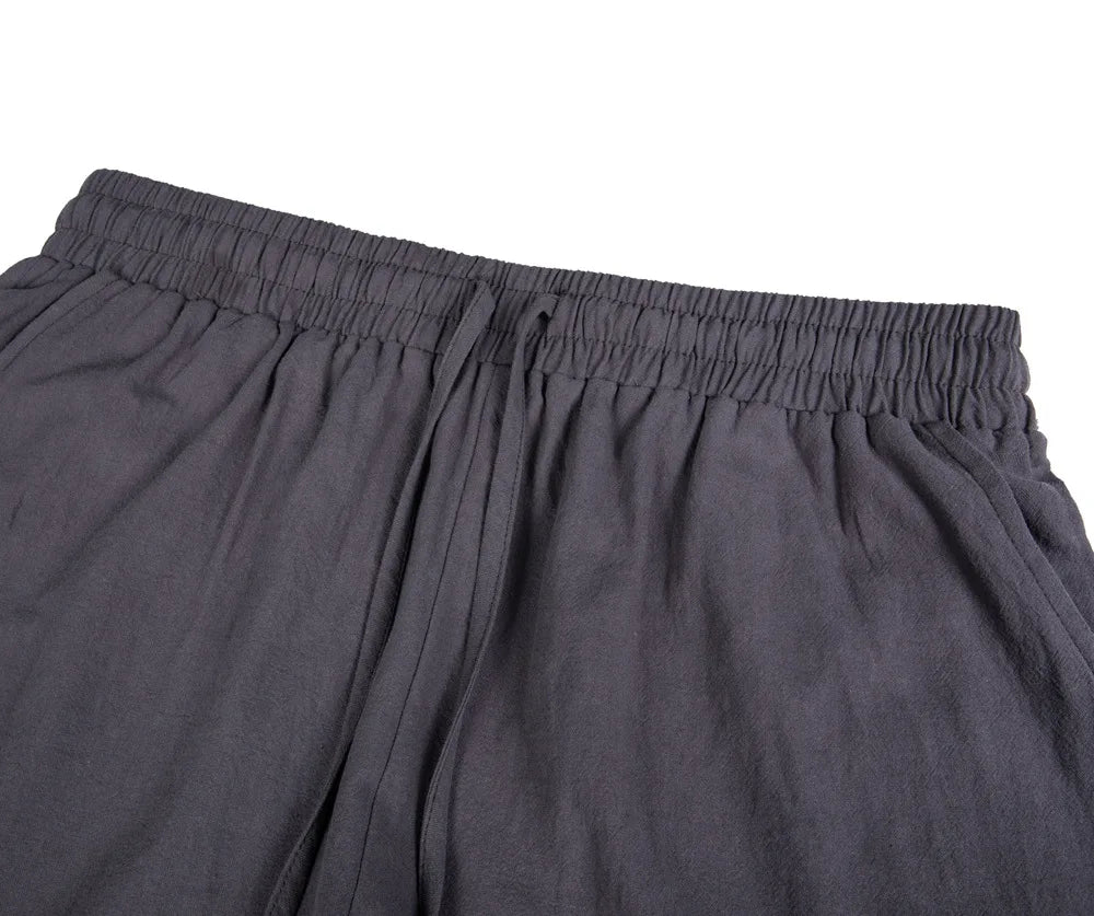 2025 Linen fabric summer Sports Shorts Men Beaching Shorts pocket Bodybuilding Sweatpants Fitness Jogger Running Gyms Men Shorts