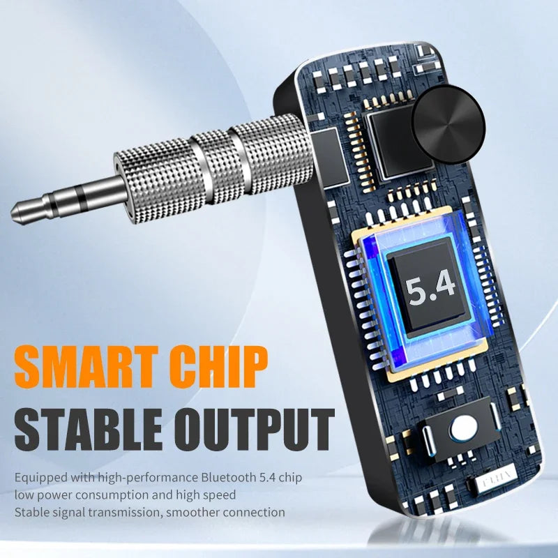 2-In-1 Wireless Audio Adapter Bluetooth 5.3 Receiver Transmitter 3.5mm Jack AUX Lossless Sound MIC For Car Speaker TV PC