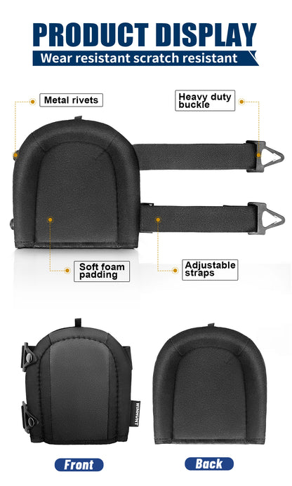 Knee Pads for Work - Heavy Duty Foam Padding Knee Pads with Strong Double Straps – Comfortable Knee Protection