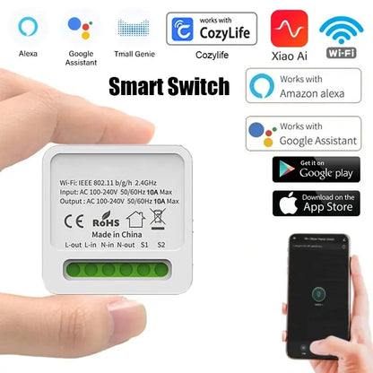 Tuya Smart Home Automation Switch 2-way Breaker Work With Smart Gateway Smart Life App Control support With Google Home Alexa