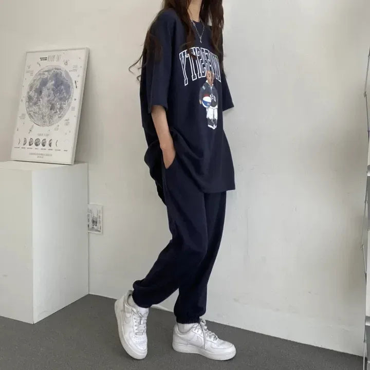 Cartoon Long Sleeve Tracksuits autumn Fashion Casual Sportswear Two Piece Pants Sets Female Large Size Women Suits 2024