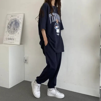 Cartoon Long Sleeve Tracksuits autumn Fashion Casual Sportswear Two Piece Pants Sets Female Large Size Women Suits 2024