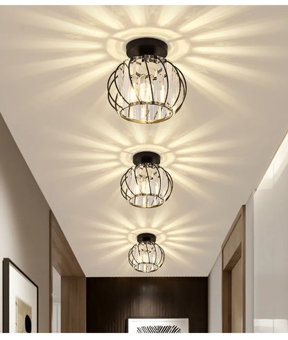 Nordic Modern K9 Crystal Ceiling Lights Indoor Ceiling Lamp Hallway Stairs  Bedroom Lustre Dining Room Fixtures Home Decor