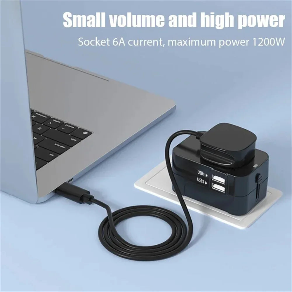 Universal Travel AC Power Adapter with Dual USB Ports EU US UK AU Outlet Converter Socket Plug Global Conversion Charger