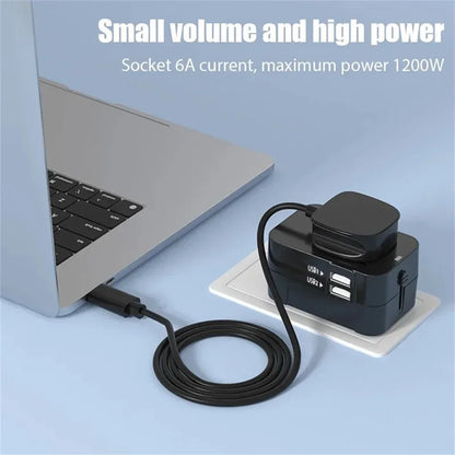 Universal Travel AC Power Adapter with Dual USB Ports EU US UK AU Outlet Converter Socket Plug Global Conversion Charger