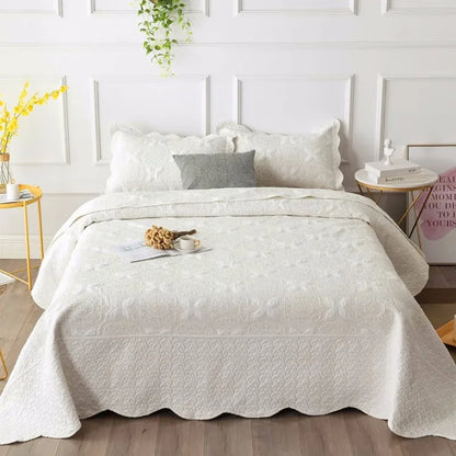 Double-sided Embroidered Cotton Quilted Bedspread, Padded Summer Blanket, Throw Coverlet, Home Coverlet, Bed Cover, Colcha