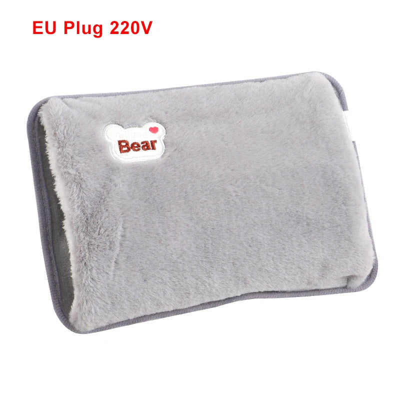 Hand Warmer Electric Hot Water Bag Soft Plush Hand Warmer Portable Heated Gloves Handwarmers Winter Hand Warmer 220V EU Plug