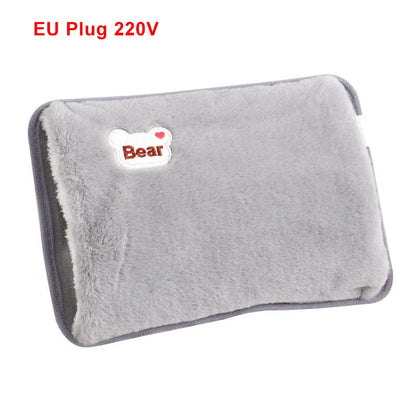 Hand Warmer Electric Hot Water Bag Soft Plush Hand Warmer Portable Heated Gloves Handwarmers Winter Hand Warmer 220V EU Plug